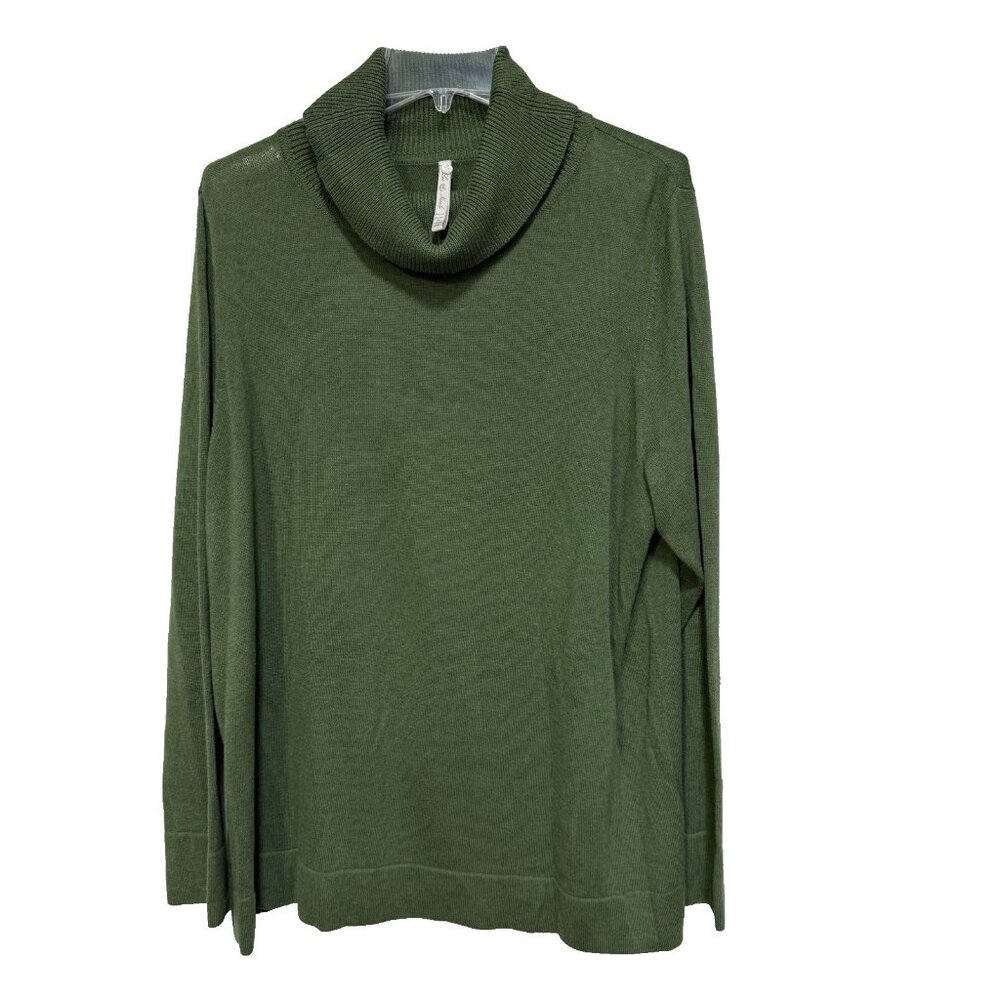 Leo & Nicole Womens Sweater 3X Turtleneck Stretch Pullover Olive Tight Knit